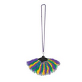 Beads w/ Mardi Gras Feather Fan